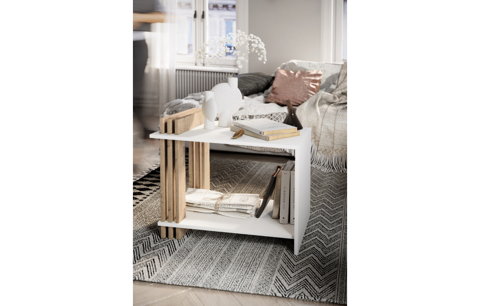 Журнальные столы - изображение №5 "Стол журнальный Троя / Белый, Дуб Бунрати"  на www.Angstrem-mebel.ru